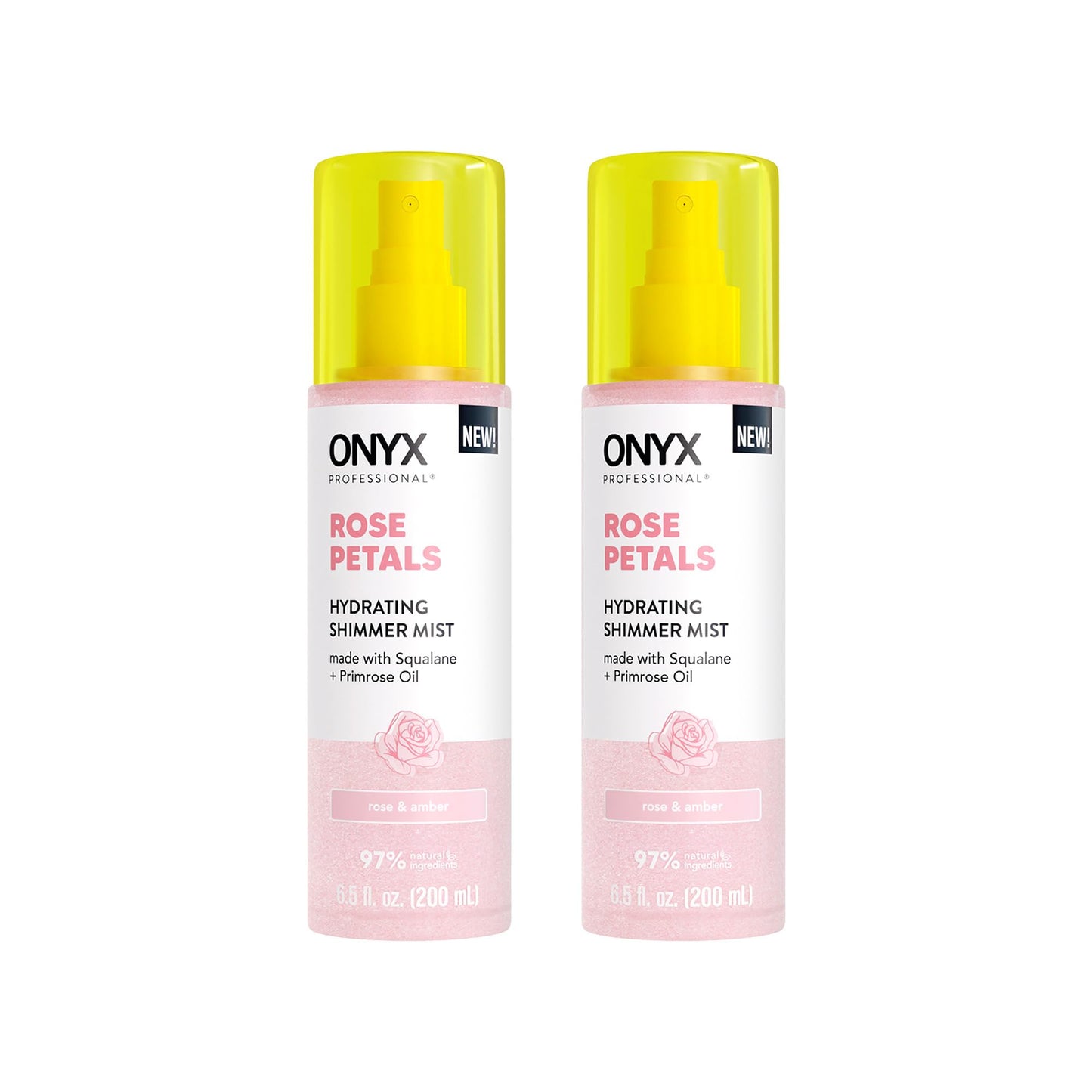 Onyx Professional Hydrating Shimmer Mist with Squalane & Primrose Oil, Rose Petals, 6.5 fl oz, 2pk - Shimmer Hair and Body Mist Creates a Radiant Glow Beauty & Personal Care Onyx Professional
