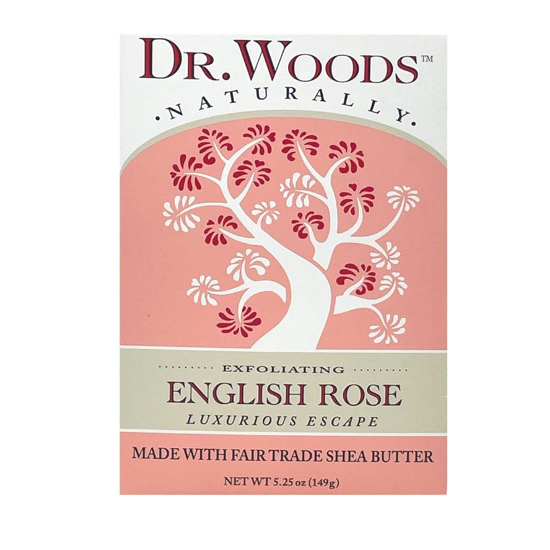 Dr. Woods Skin Exfoliating English Rose Bar Soap with Organic Shea Butter, 5.25 Ounce (Pack of 6) Beauty & Personal Care Dr. Woods