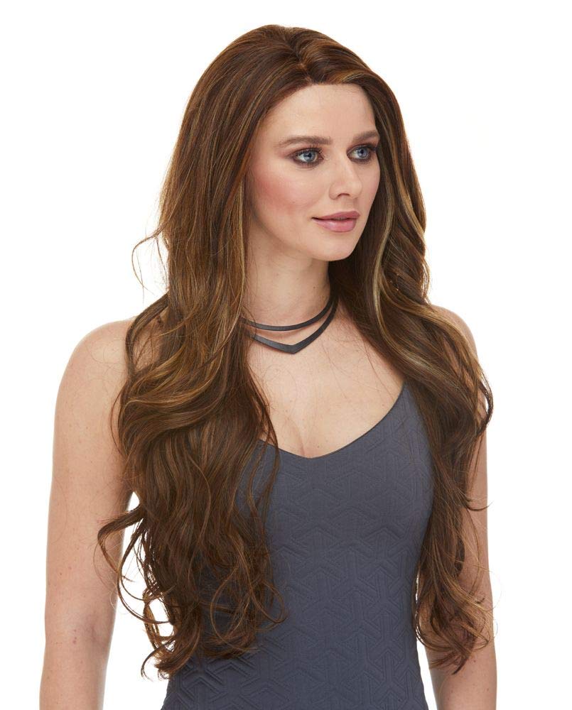 Kim Lace Front Wig Color FS1B/30 - Sepia Wigs 26" Long Curly 100% Futura Heat Friendly Synthetic Hair Realistic Hairline Layered 3 oz Avg Cap