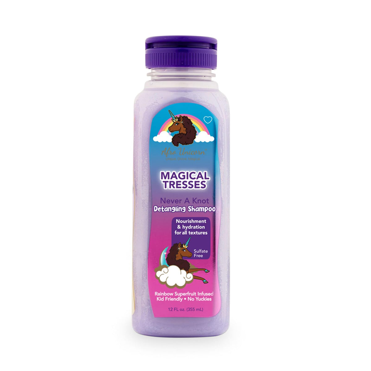 MAGICAL TRESSES Afro Unicorn Wavy, Coily, and Curly Hair Shampoo - Defining, Taming, Softening, and Moisturizing Hair Care - Moisturizing Shampoo With