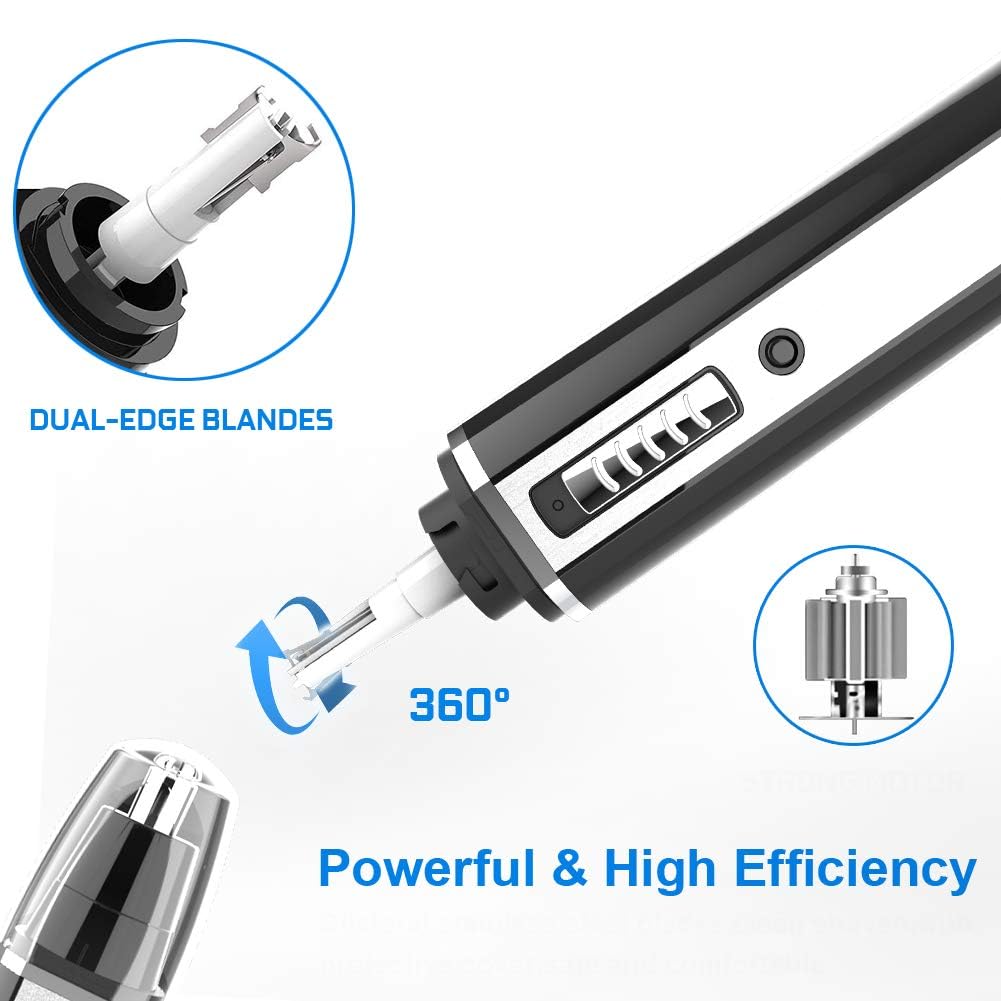 Ginity 2024 USB Rechargeable Nose Hair Trimmer for Men Women,4 in 1 Painless Eyebrow & Facial Hair Trimmer with Powerful Motor and Dual-Edge Blades Beauty and Personal Care Ginity