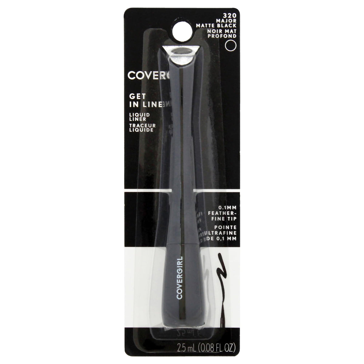 COVERGIRL Get In Line Liquid Eyeliner, Black Crystal, Long Lasting, 0.08 Ounces, Feather-Fine Tip, Contour-Grip Handle, Quick-Dry Liquid Eyeliner Beauty & Personal Care COVERGIRL
