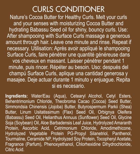 Surface Hair - Curls Moisturizing Conditioner- Defines, Adds Shine, and Provides Frizz Free Style Longevity - 6 fl oz Beauty & Personal Care SURFACE