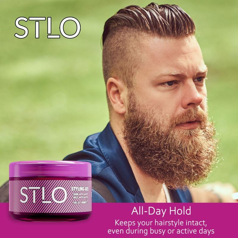 STLO Gloss Finish Styling Gel - Flexible Strong Hold No Flakes - Moisture Lock for Healthy Hair - 10 Oz Beauty & Personal Care STLO
