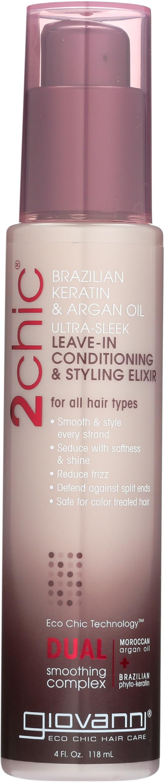 GIOVANNI 2chic Ultra-Sleek Leave-In Conditioning & Styling Elixir, 4 oz