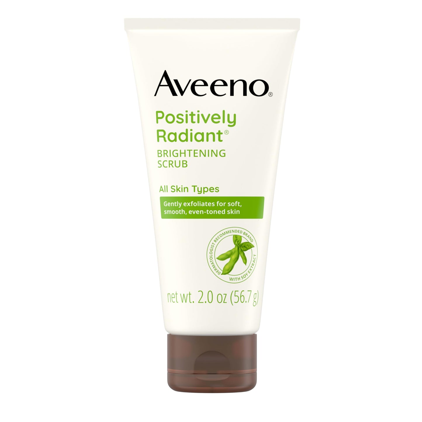 Aveeno Positively Radiant Skin Brightening Exfoliating Daily Facial Scrub, Moisture-Rich Soy Extract, helps improve skin tone & texture, Oil Beauty & Personal Care Aveeno