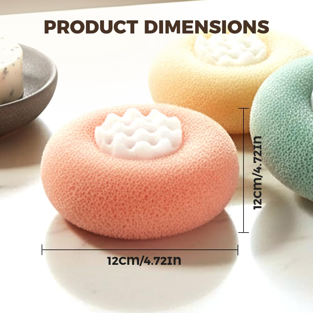 Super Soft Sunflower Suction Cup Bath Ball, 2-in-1 Sponge Mesh Pouf Shower Ball with Finger Rings, Exfoliating Bath Sponge Cleaning Brush, Sponge Mesh Beauty and Personal Care YTXOX