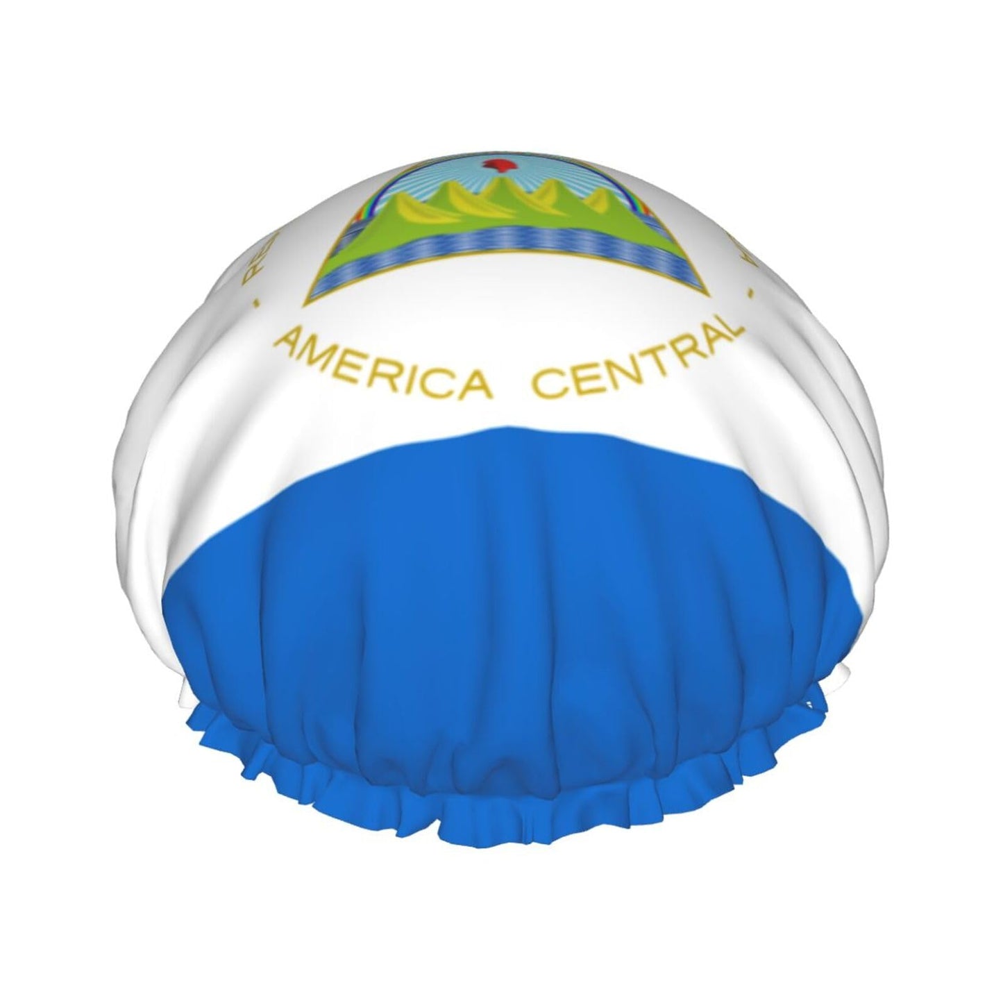 Nicaragua Flag Prints Shower Cap Double Layer Lined Waterproof Bathing Shower Hat Beauty and Personal Care Hayyett