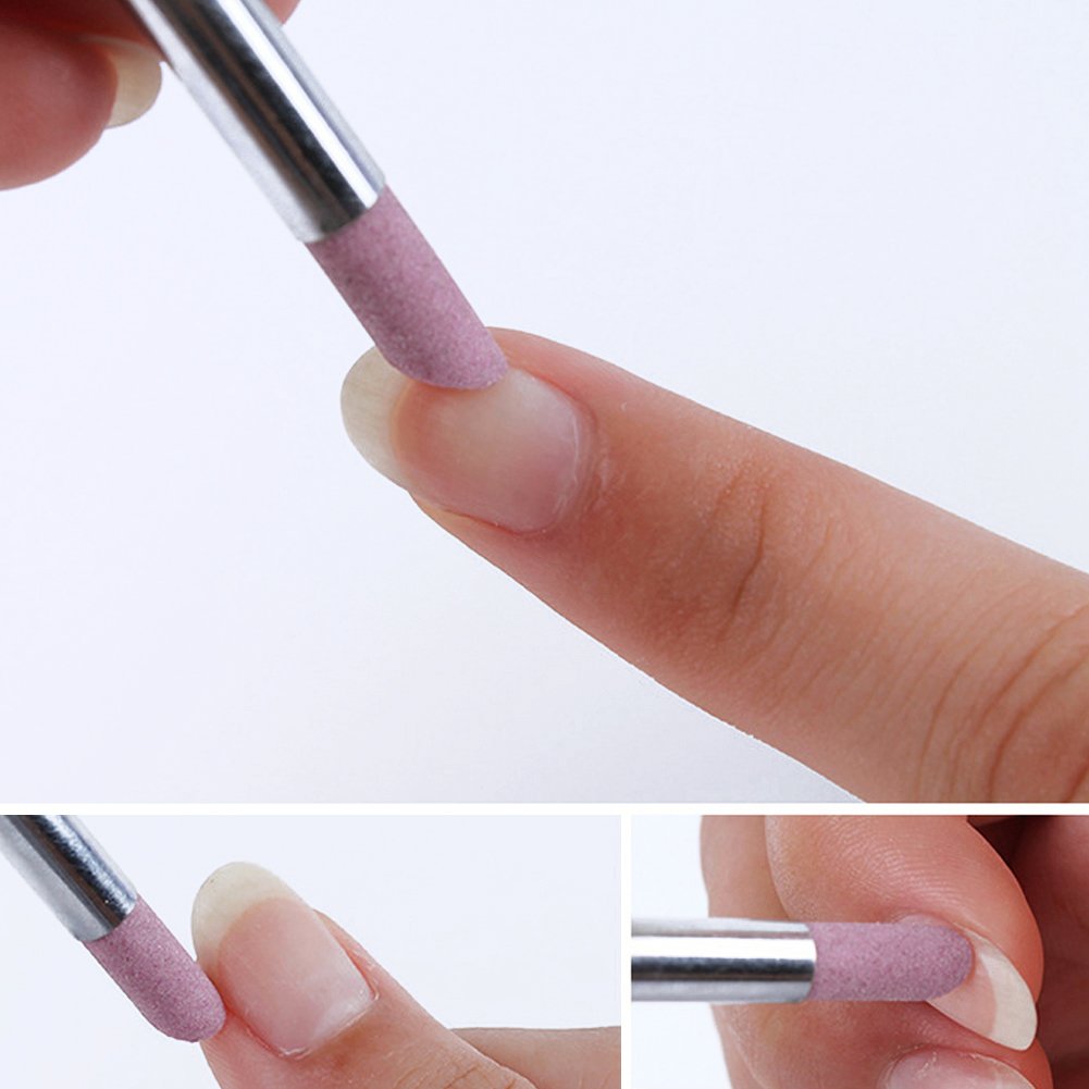 Yimart 5PCS Stone Sanding Nail File Tools Nail File Cuticle Remover Trimmer Buffer Pedicure Pen Washable Manicure Tool Nail Salon Makeup Cosmetic Tool Beauty & Personal Care Yimart