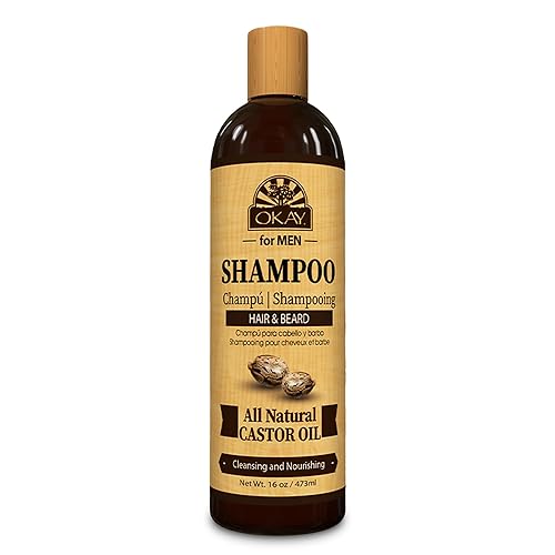 OKAY for MEN Castor Oil Hair & Beard Shampoo - Hydrating Shampoo for Healthy Hair & Beard Growth, Moisturizing Care, Strengthen & Restore Damage Beauty & Personal Care OKAY