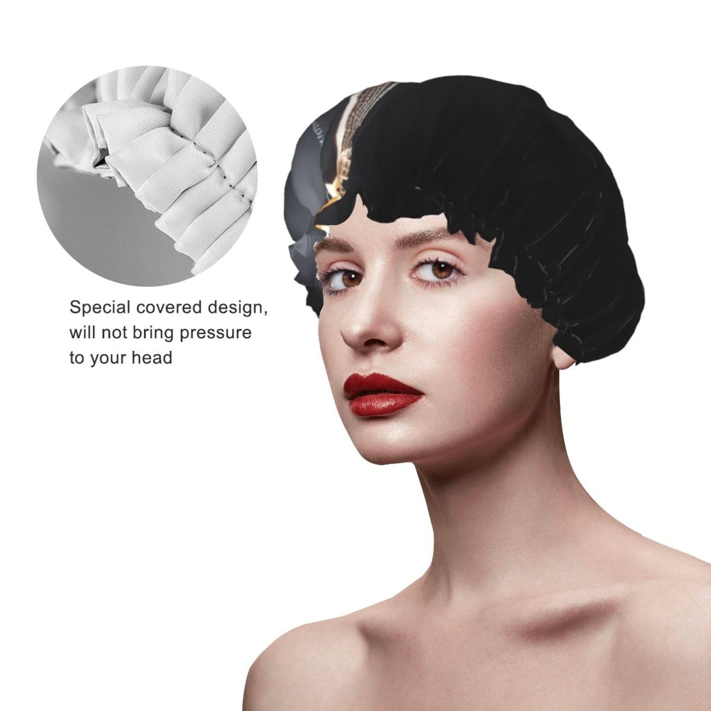 Musical Instrument Guitar Shower Cap for Women Men Large Reusable Shower Bonnet Double-Layer Waterproof Bath Caps Elastic Band Hair Hat for All Beauty and Personal Care BWLHJKE