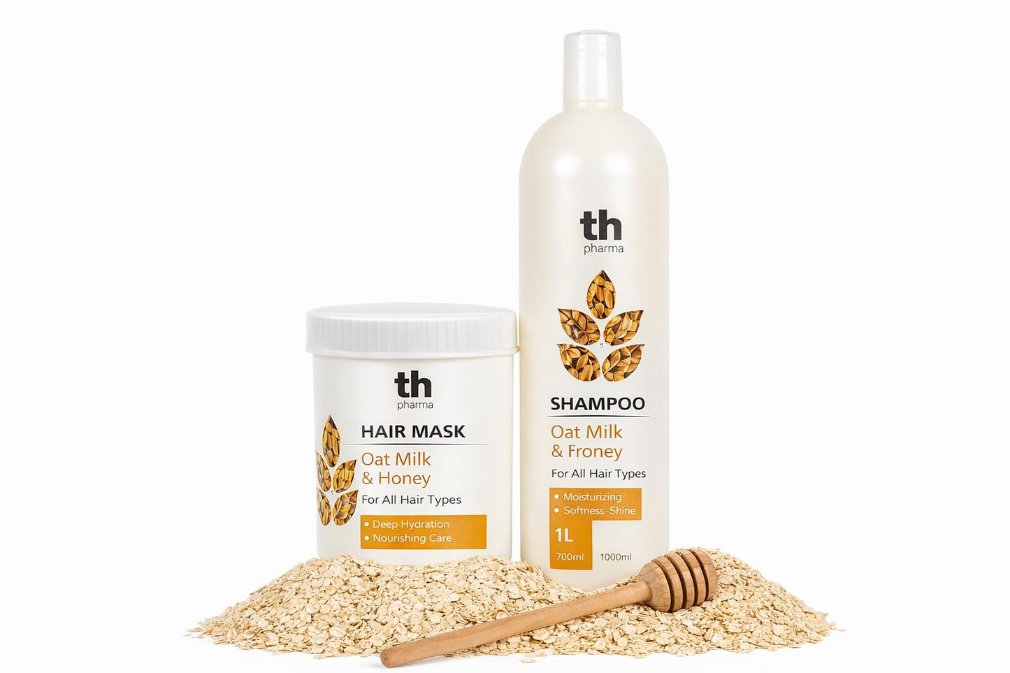 Th pharma Oat Milk Hair Masque and Shampoo Set, All Hair Types, Hydrating Formula Beauty & Personal Care Tahe