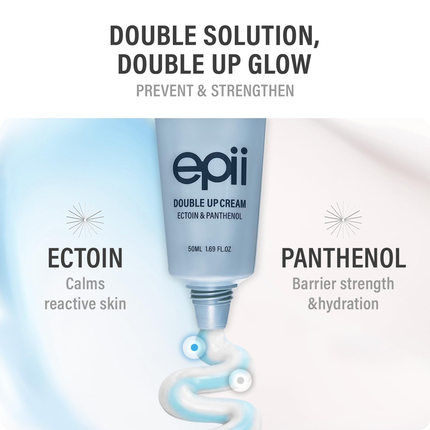 epii Double Up Cream - Ectoin Face Moisturizer with Panthenol & 15% Squalane - Korean Skincare Soothing Barrier Repair Cream for Sensitive Skin Dry Beauty and Personal Care epii