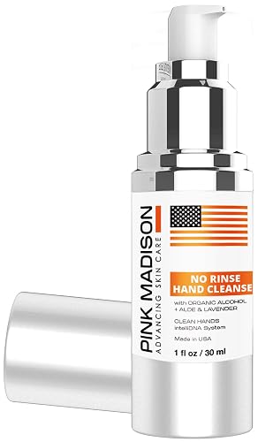 No Rinse Hand Cleanser Gel. Infused with Lavender, Aloe, Organic Alcohol. 1 OZ Travel Pack Beauty & Personal Care Pink Madison
