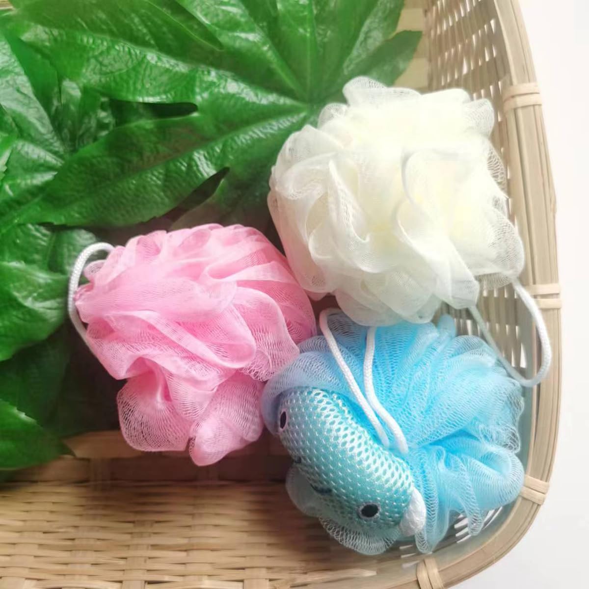 Loofah Sponge,3 Pack Shower Sponge,Mesh Brush Luffa Body Scrubber Gift for 2-14 Year Old Boy and Girl,Bath Toy Gift for Kid,Baby Shower Essential Skin Beauty and Personal Care Donhouse