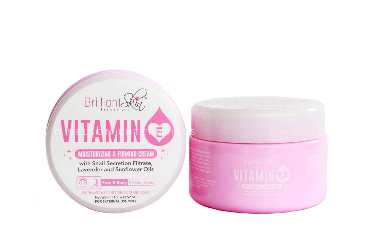 Brilliant Skin Essentials Vitamin E Cream Moisturizing and Firming for Face and Body, 100g Beauty & Personal Care BRILLIANT SKIN ESSENTIALS