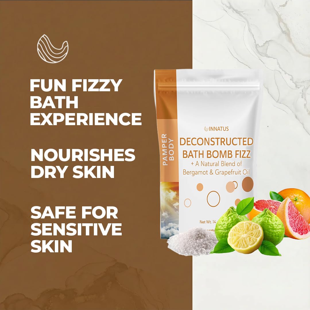Sea Salt Fizzy Deconstructed Sleeping Beauty Bath Bomb - 14oz Bath Fizz - Infused with Natural Oils for Deep Relaxation (Lemon) Beauty and Personal Care INNATUS