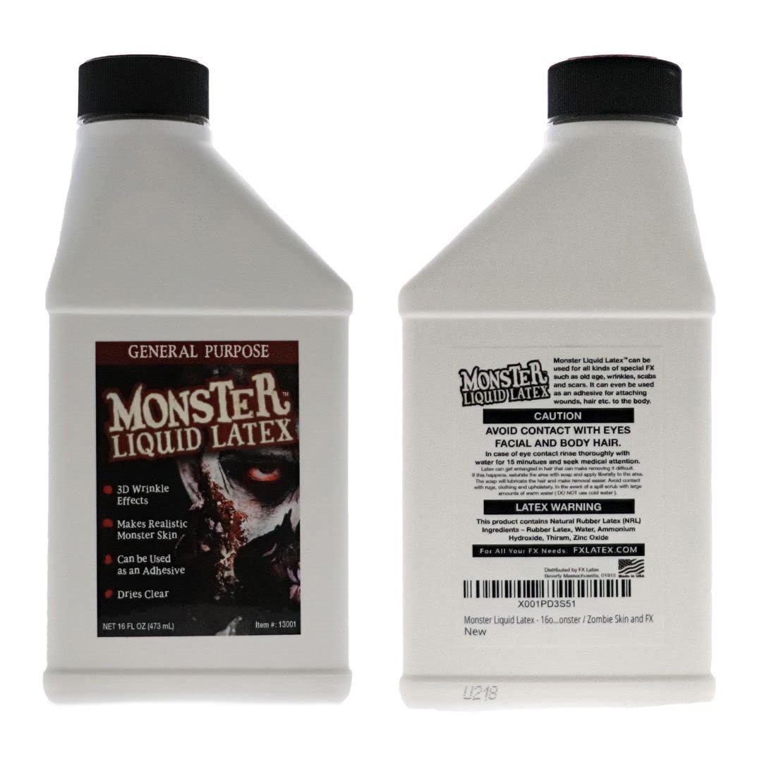 FX Monster Liquid Latex (2 Pack) For Halloween Costume, Zombie, Vampire, Monster Make Up & Dress Up, Special Effects, Parties and Cosplay, Face Beauty & Personal Care Liquid Latex Fashions
