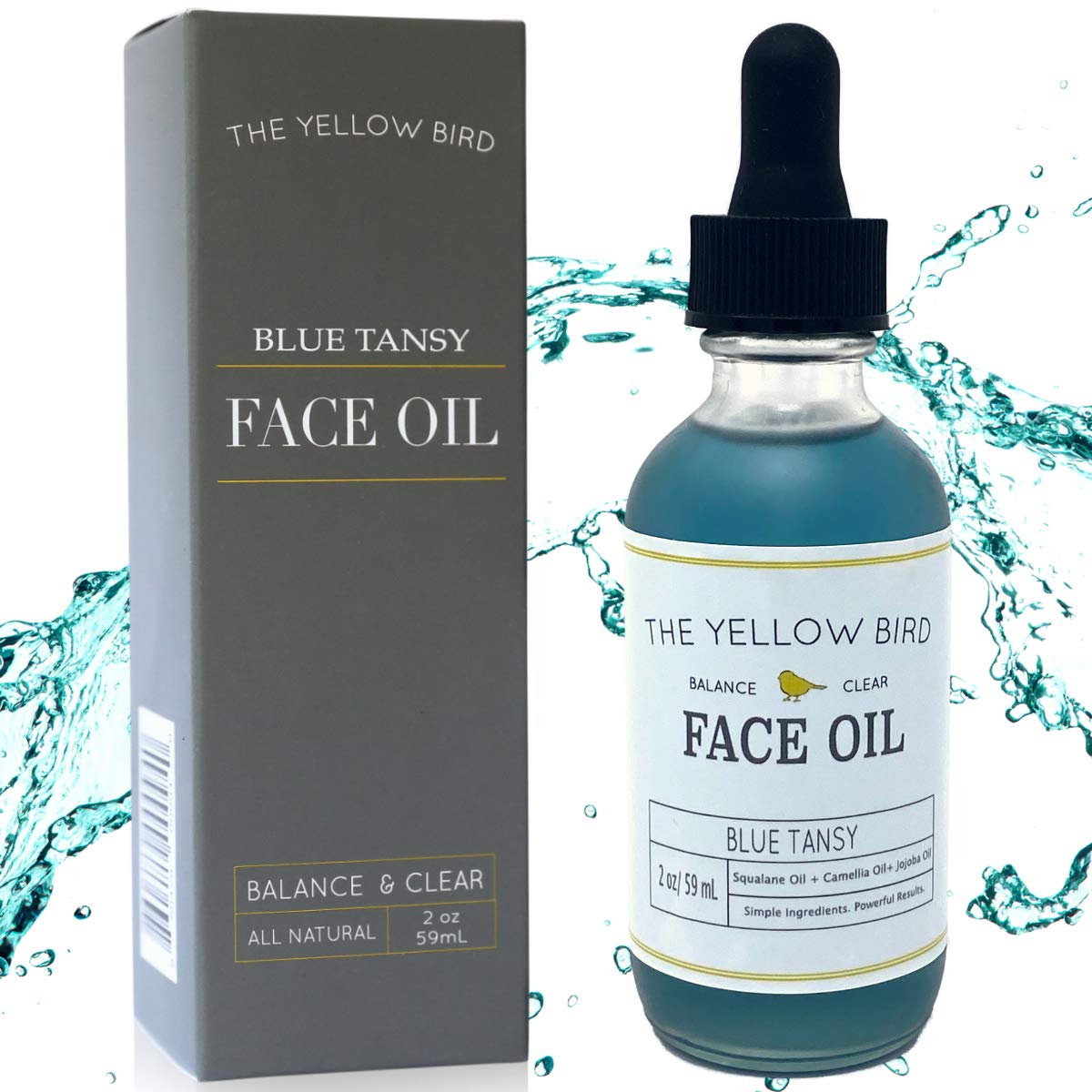 Yellow Bird Balancing Blue Tansy Face Oil 2 oz / 59 ml - Skin Glowing Serum. Collagen Support. Promotes Clear Skin Naturally. Wrinkle, Blemish & Pore Beauty & Personal Care The Yellow Bird