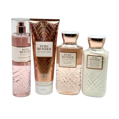 Bath & Body Works PURE WONDER Deluxe Gift Set - Fragrance Mist - Body Cream - Body Lotion - Shower Gel - Full Size Beauty & Personal Care Bath & Body Works