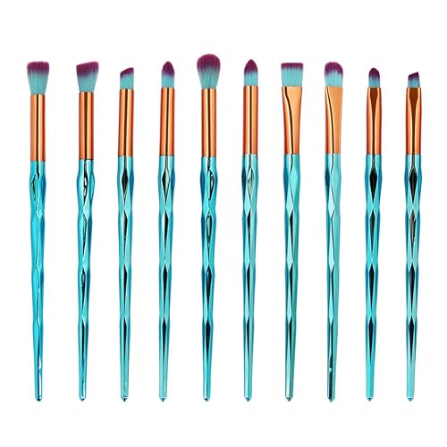 MIPPER 10pcs Diamond Handle Eye Makeup Brushes?Eyebrow Eye shadow Eyeliner Nasal shadow Cosmetics Brush Tool (green) Beauty & Personal Care MIPPER