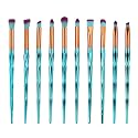 MIPPER 10pcs Diamond Handle Eye Makeup Brushes?Eyebrow Eye shadow Eyeliner Nasal shadow Cosmetics Brush Tool (green) Beauty & Personal Care MIPPER
