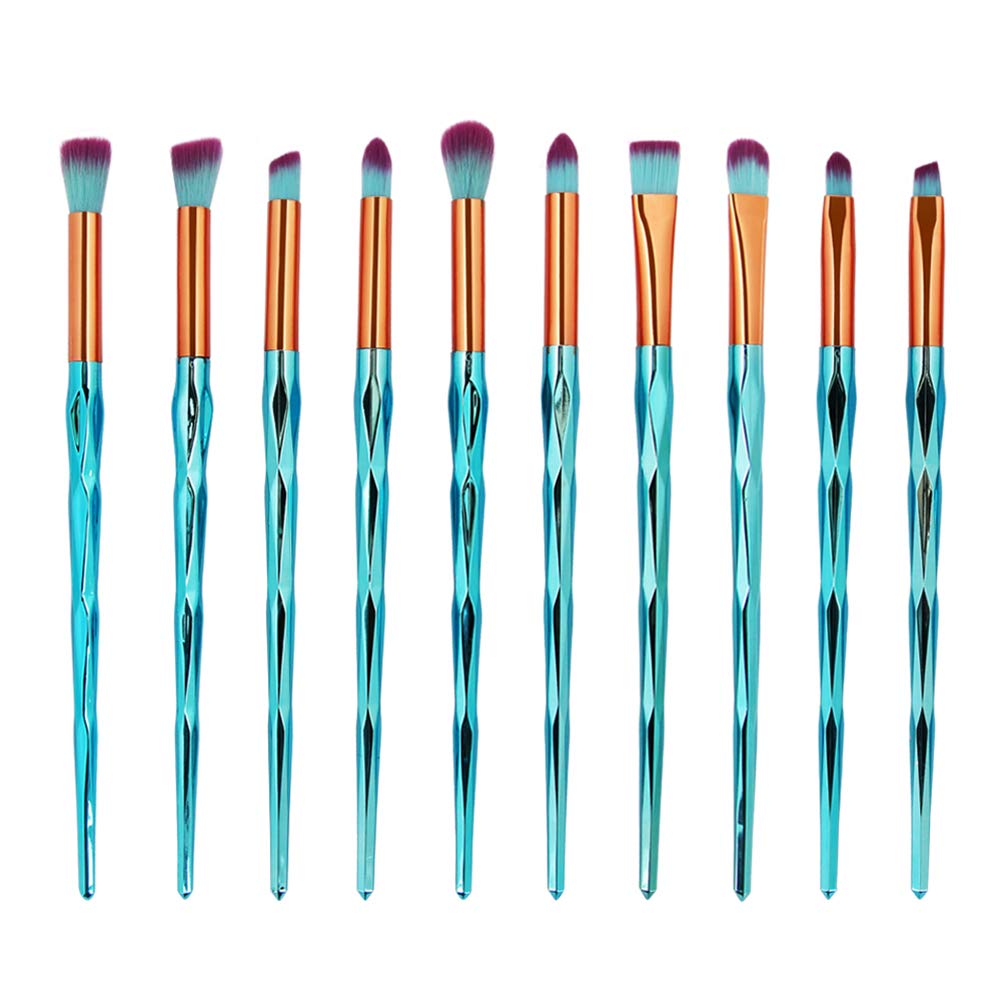 MIPPER 10pcs Diamond Handle Eye Makeup Brushes?Eyebrow Eye shadow Eyeliner Nasal shadow Cosmetics Brush Tool (green) Beauty & Personal Care MIPPER