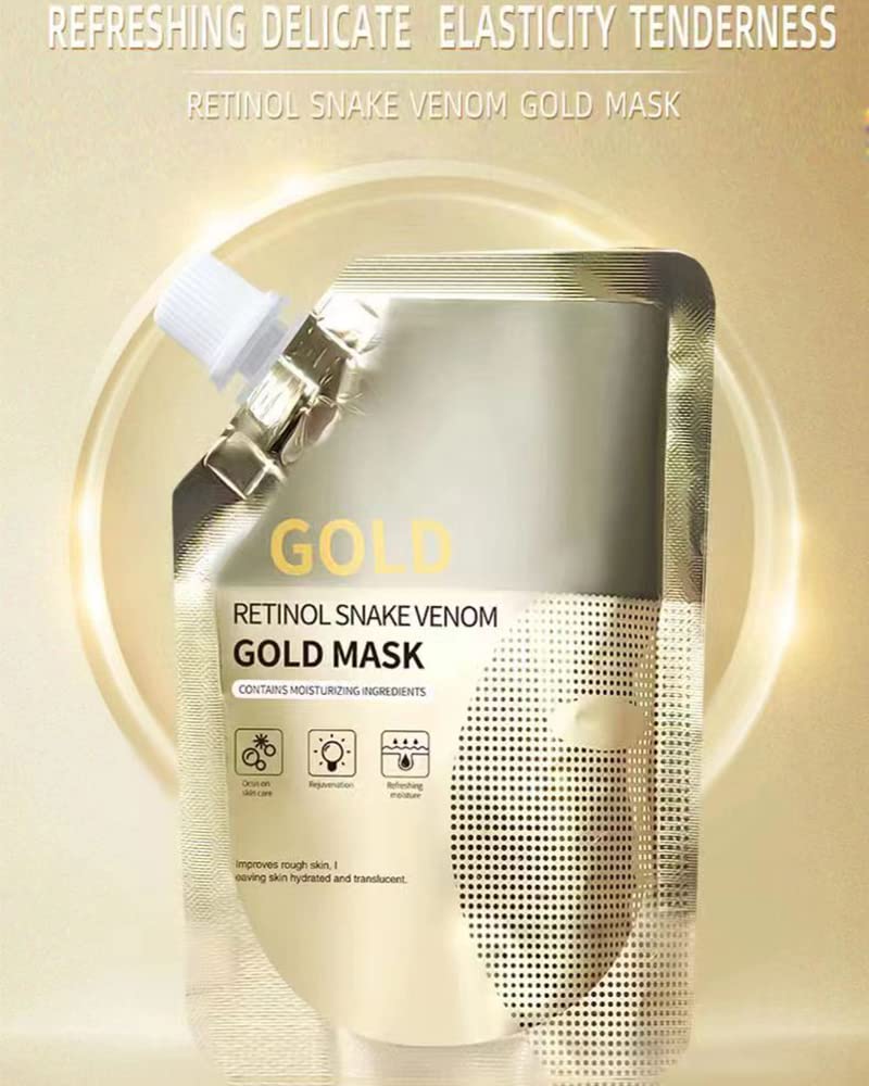 Retinol Snake Venom Gold Peel-Off Mask 100g – Anti-Aging Face Mask to Reduce Wrinkles, Fine Lines, Acne & Minimize Pores, Moisturizing Beauty & Personal Care Yanficer