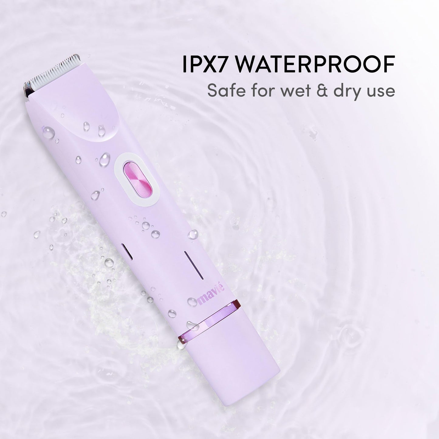 MAVIÉ Dual Head Bikini Trimmer for Women, Electric Razor for Face & Body, Painless Hair Removal Tool, Precision & Body Shaving Heads, Cordless Beauty and Personal Care MAVIÉ