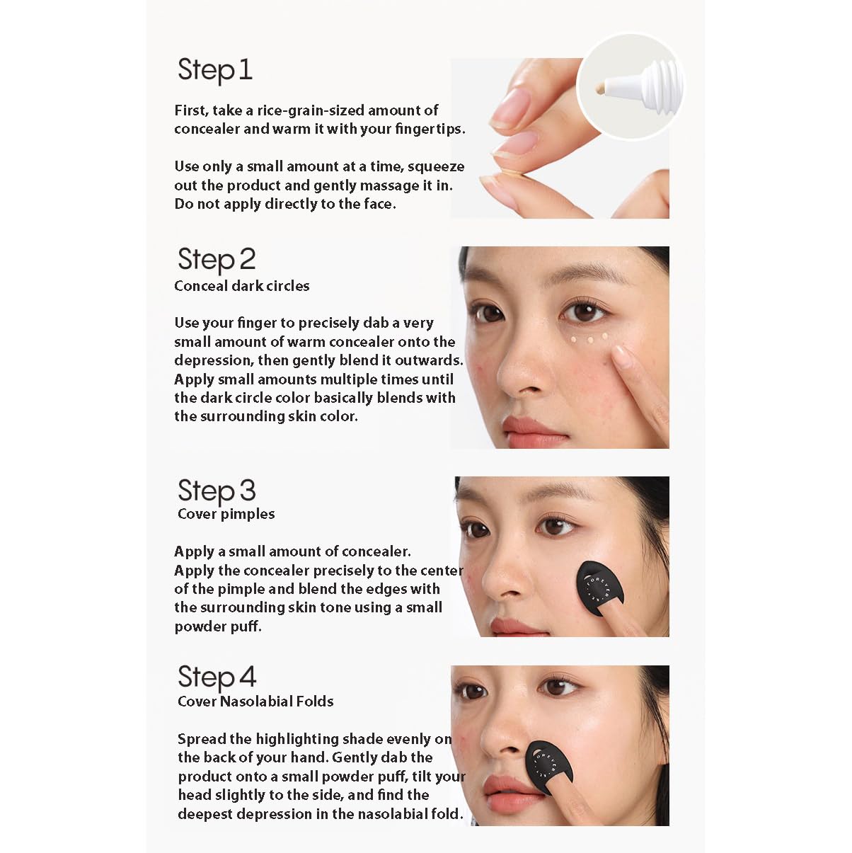 1PC Always Stand by Concealer, Multi Purpose Moisturizing Highlighter Concealer Cream to Create Flawless Makeup, 10g (04#) Beauty & Personal Care ChongTai