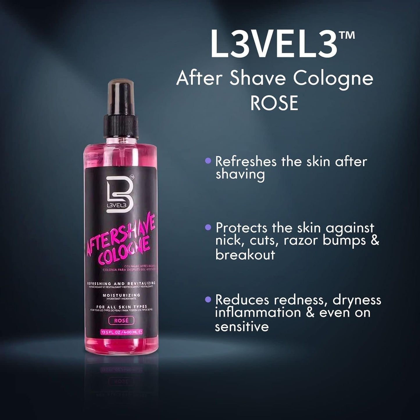 L3 Level 3 After Shave Spray Cologne - Softens Skin - Refreshes and Relieves Face and Skin - Moisturizing Formula Level Three After Shaving Beauty and Personal Care L3