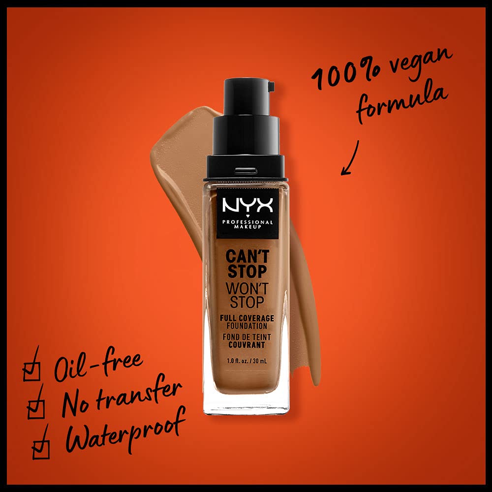 NYX PROFESSIONAL MAKEUP Can't Stop Won't Stop Foundation, 24h Full Coverage Matte Finish - Honey Beauty & Personal Care NYX PROFESSIONAL MAKEUP