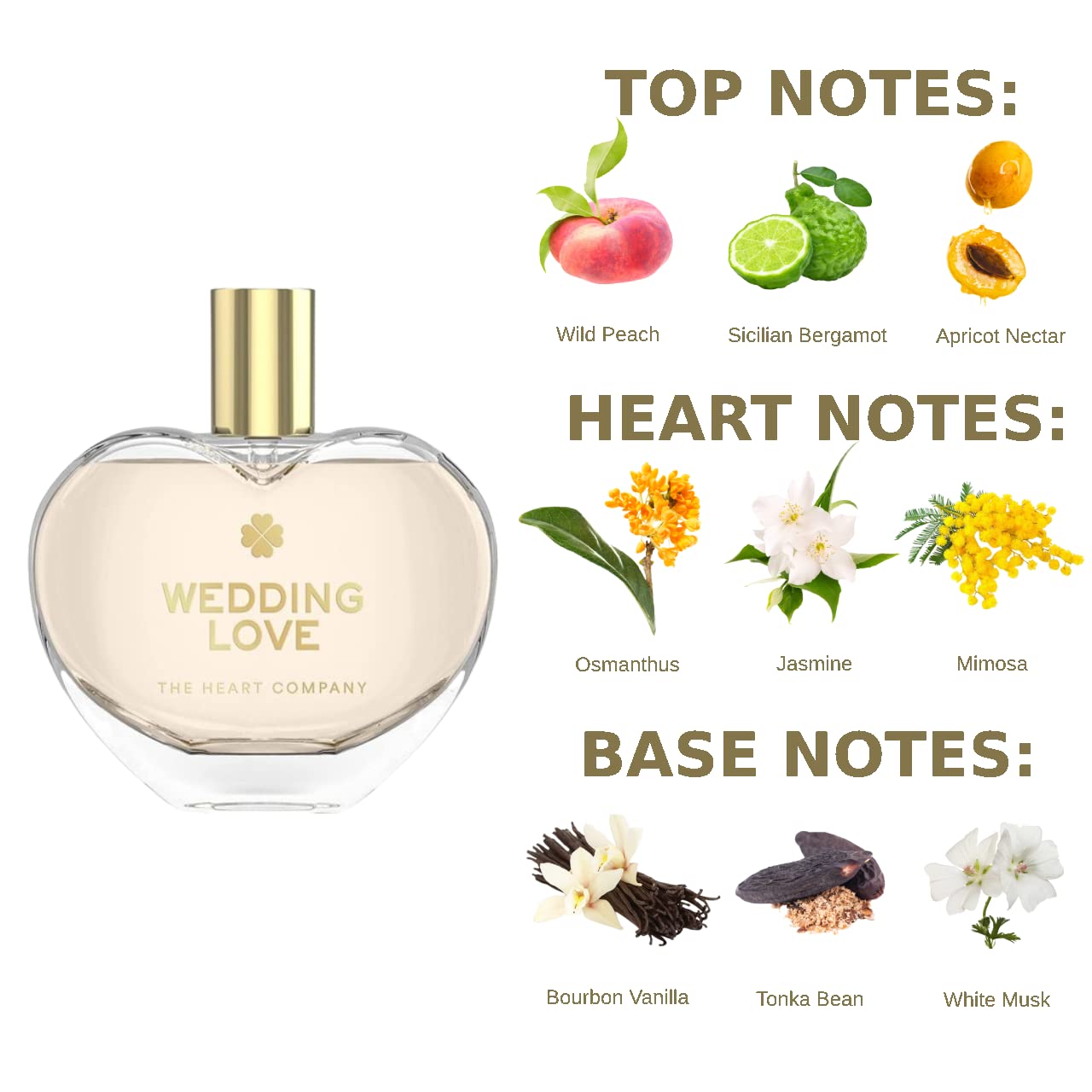THE HEART COMPANY WEDDING LOVE Perfume for women | Fruity Sweet Women's Fragrance | Bridal Shower Gift | Wedding Gift for Bride | Vegan & Cruelty-Free Beauty & Personal Care THE HEART COMPANY
