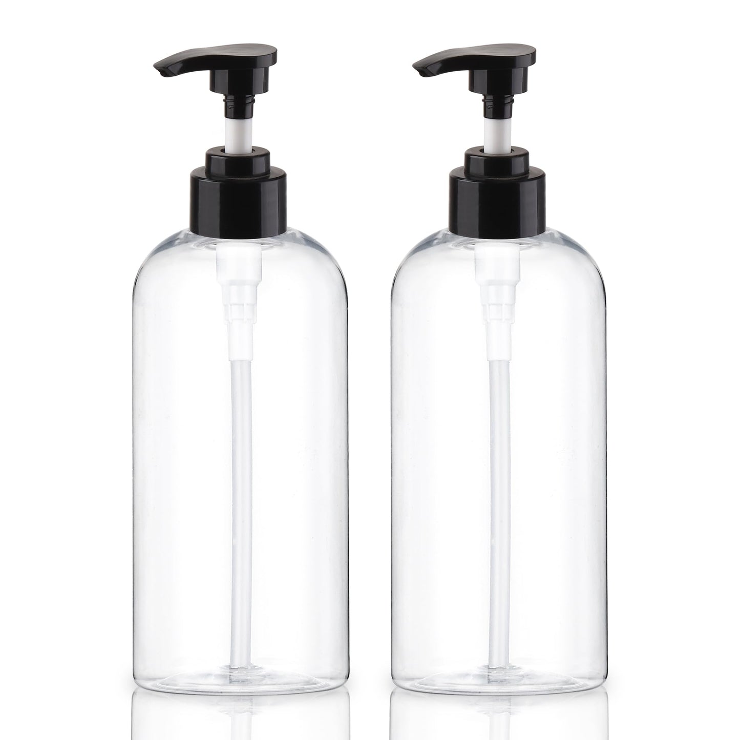Plastic Pump Bottles Dispenser 2 Pack 16.9oz Clear Refillable Pump Bottle Beauty and Personal Care KREMORV Default Title
