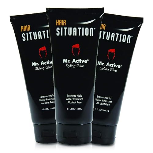 Hair Situation Mr. Active Hair Styling Glue - Strong Hold Hair Gel for Men, Maximum Grip, Anti-Frizz, Humidity Shield, Non-Flaking, Alcohol-Free, Adds Beauty & Personal Care Hair Situation