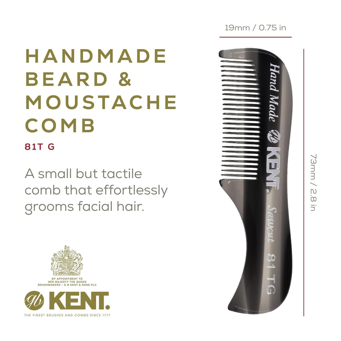 Kent Set Men's Hair Pocket Combs, 81T X-Small, OT All Fine Tooth, 82T Fine Tooth Folding Comb. Best Hair, Beard and Mustache Grooming Kit for Travel Beauty and Personal Care KENT