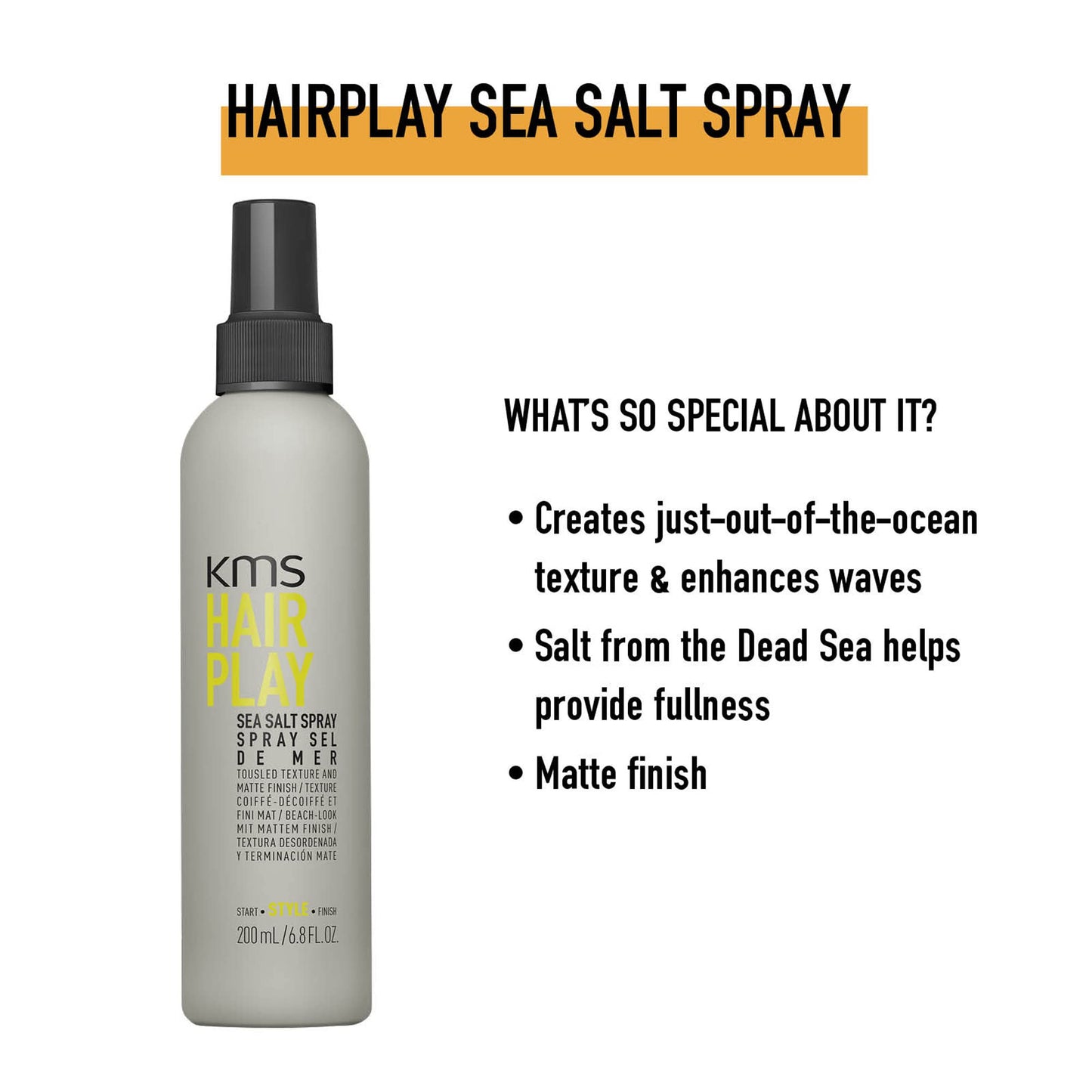 KMS HAIRPLAY Sea Salt Spray, 6.7 oz Beauty & Personal Care KMS