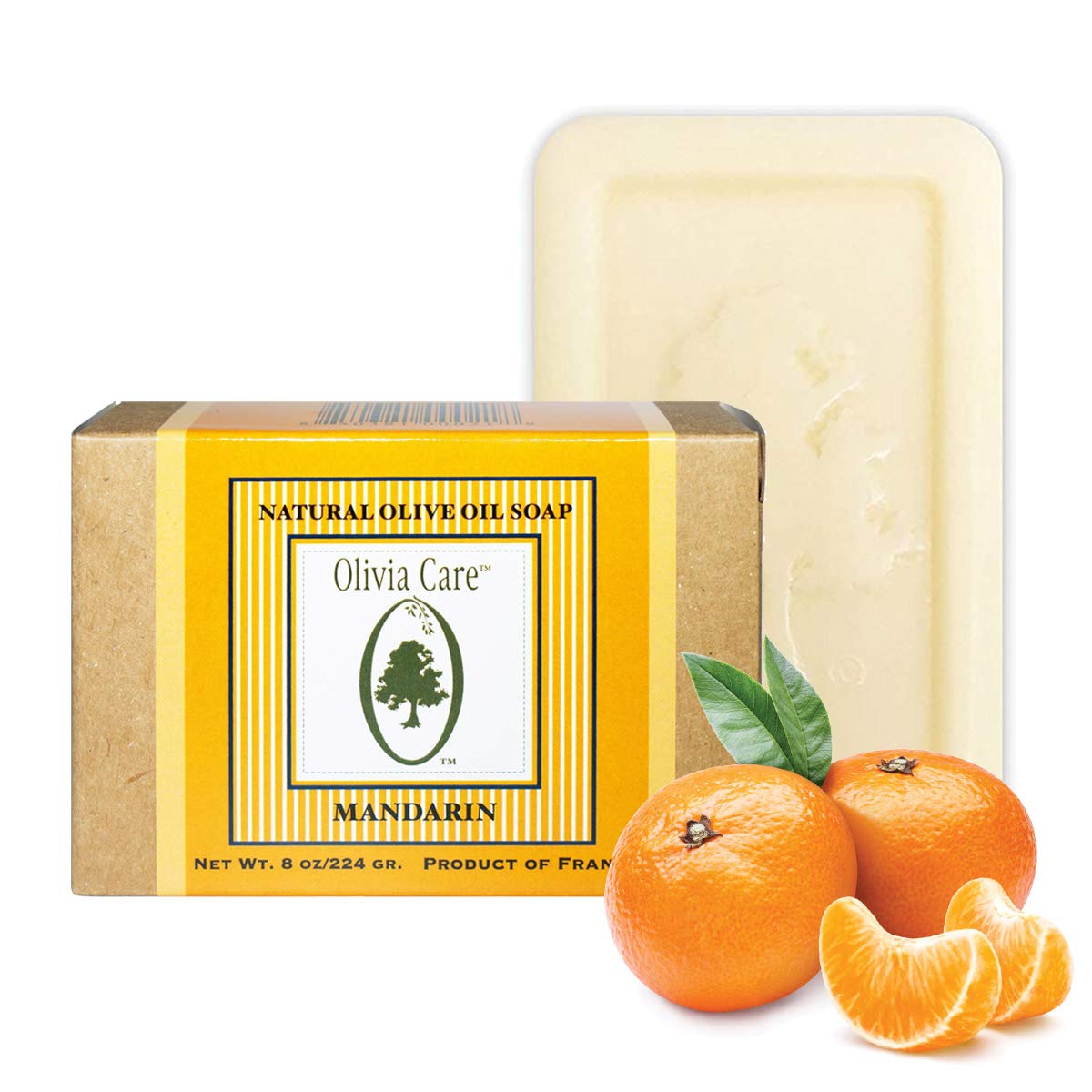 Olivia Care Premium Mandarin Bath & Body Bar Soap Organic, Vegan & Natural Olive Oil Repairs, Hydrates, Moisturizes & Deep Cleans Vitamin C Good Beauty & Personal Care Olivia Care