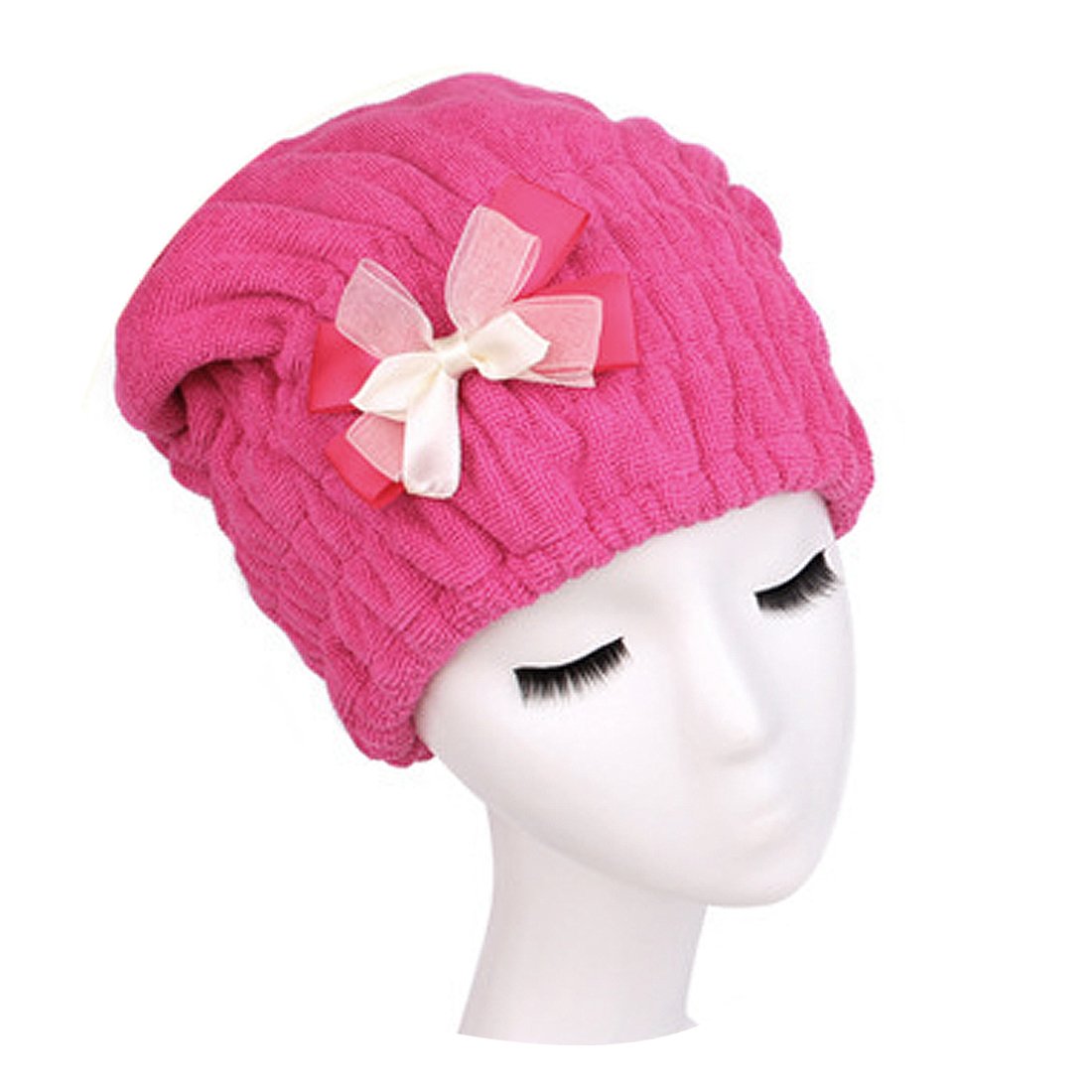 Ruilogod Rose Red Bow Tie Dry Hair Magic Drying Wrapping Hat Bathing Spa Cap (id: 3f2 91a 6ba 6bc a2c Beauty and Personal Care Ruilogod