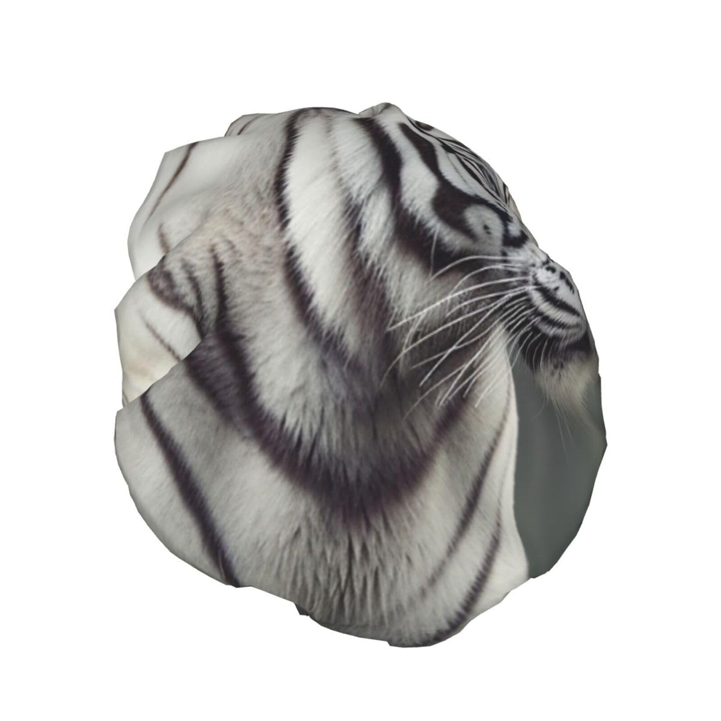 White Tiger Shower Cap For Women Reusable Double Layers Bathing Bath Cap Hair Caps Waterproof Elastic Band Ladies Spa Salon Shower Hat Hair Caps Beauty and Personal Care GDSHJKLW
