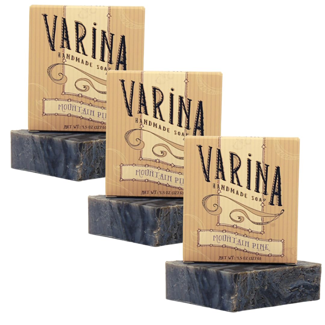 Varina Natural Mountain Pine Bar Soap - Gentle Cleansing for Sensitive Skin, Fresh - 3 Pack Beauty & Personal Care Varina