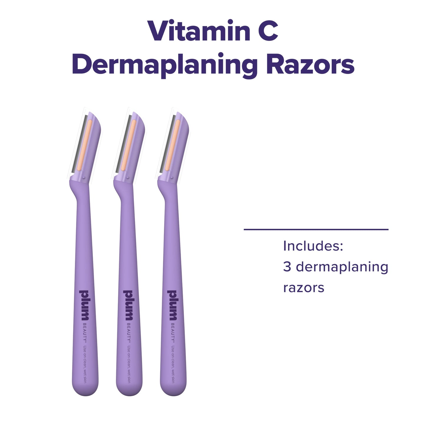 Plum Beauty Vitamin C Dermaplaning Razors (3-Pack)- Facial Razors for Women Beauty and Personal Care Plum Beauty