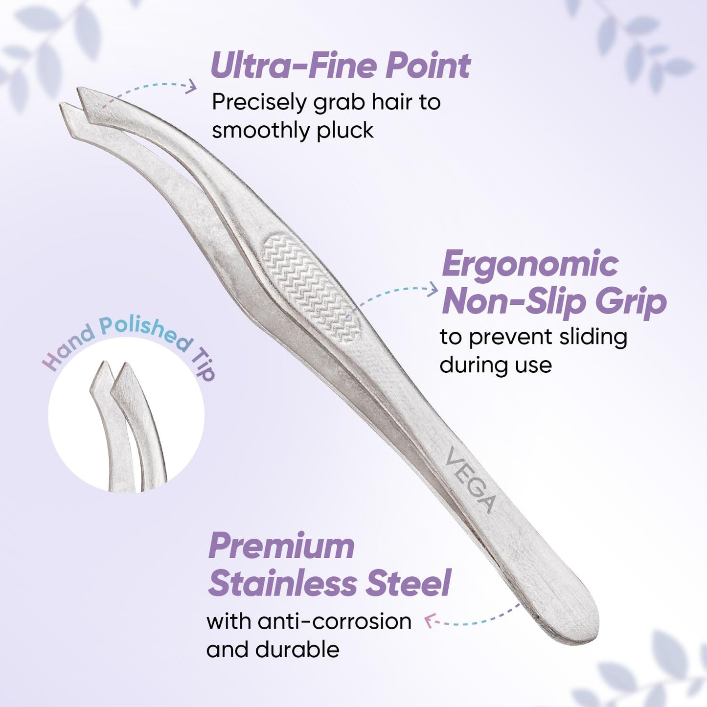 Vega Tweezer - Slant Tip 1 Pcs Beauty and Personal Care VEGA