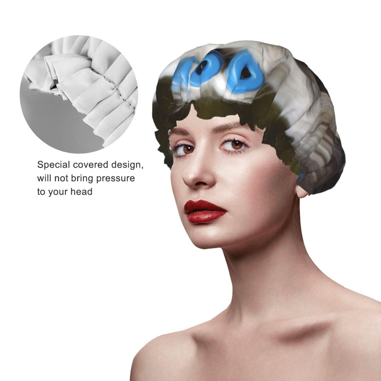 Shih Tzu Dog Shower Cap for Women Men Large Reusable Shower Bonnet Double-Layer Waterproof Bath Caps Elastic Band Hair Hat for All Hairstyles Beauty and Personal Care BWLHJKE