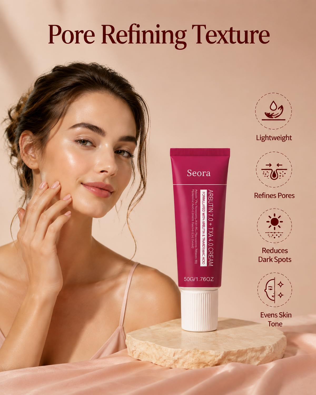 Korean Brightening Skincare Arbutin Cream, Moisturizer Hydrates, Evens Tone for Face Body and All Skin Types (1PCS) Beauty & Personal Care Seora Cream