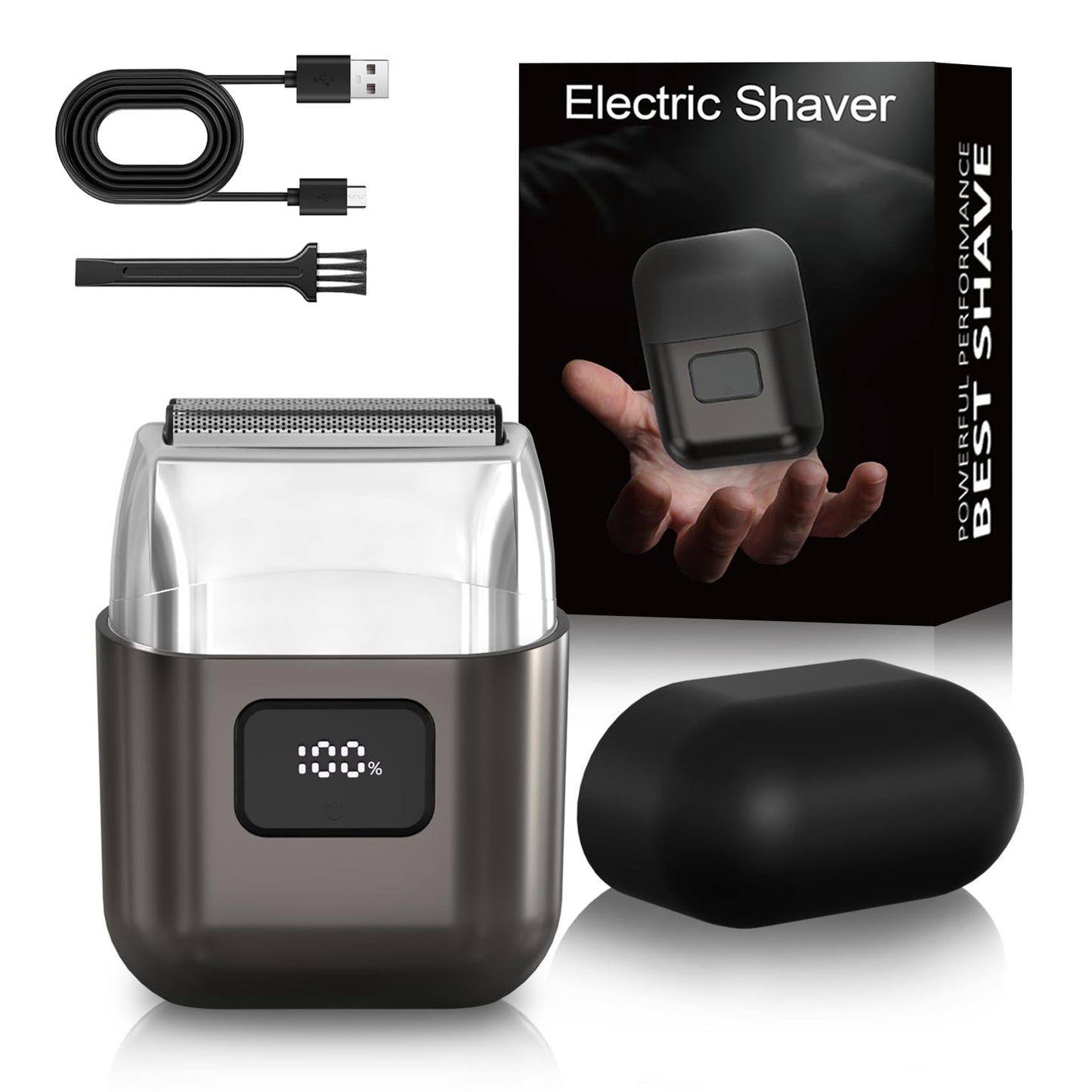 YOXSPD Electric Foil Shaver for Men - Mini Electric Razor for Face, 3 Floating Blades, LED Display, Dual Speed - IPX7 Waterproof, USB-C Fast Charging Beauty and Personal Care YOXSPD