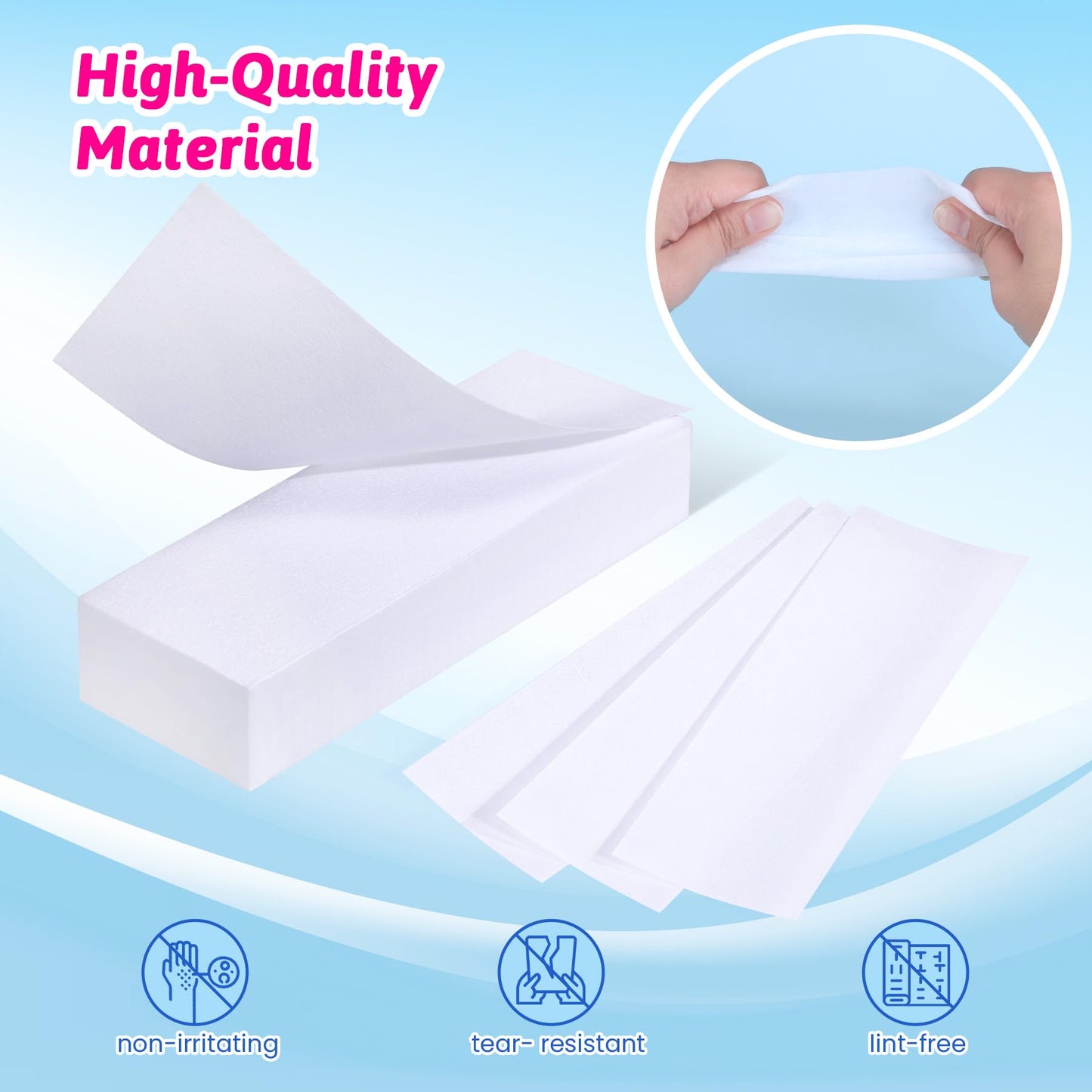 Mirucoo 100 Pieces Large Non-woven Wax Strips for Body and Facial Hair Removal, 3 Inches x 9 Inches Salon Quality Epilating Strips Beauty & Personal Care MIRUCOO