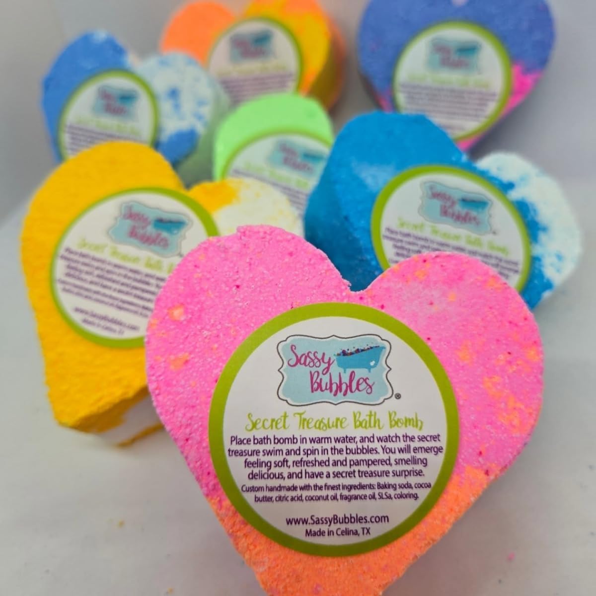 Sassy Bubbles SecretHeart Secret Treasure Heart Bath Bomb Beauty and Personal Care Sassy Bubbles