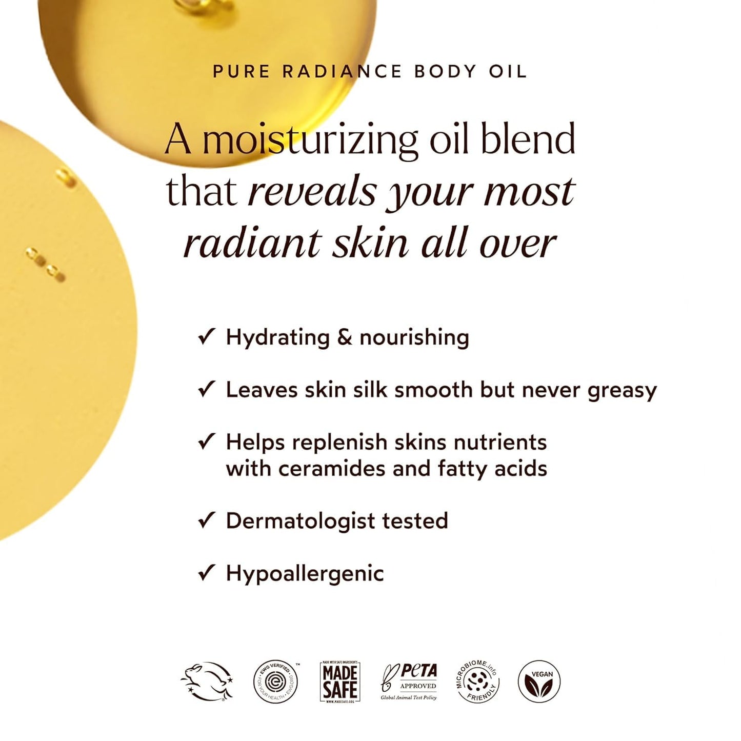 True Botanicals Pure Radiance Body Oil | Anti-Aging Body Oil for All Skin Types | Moisturize & Restore Skin Health | Dermatologist Tested, All Beauty & Personal Care True Botanicals
