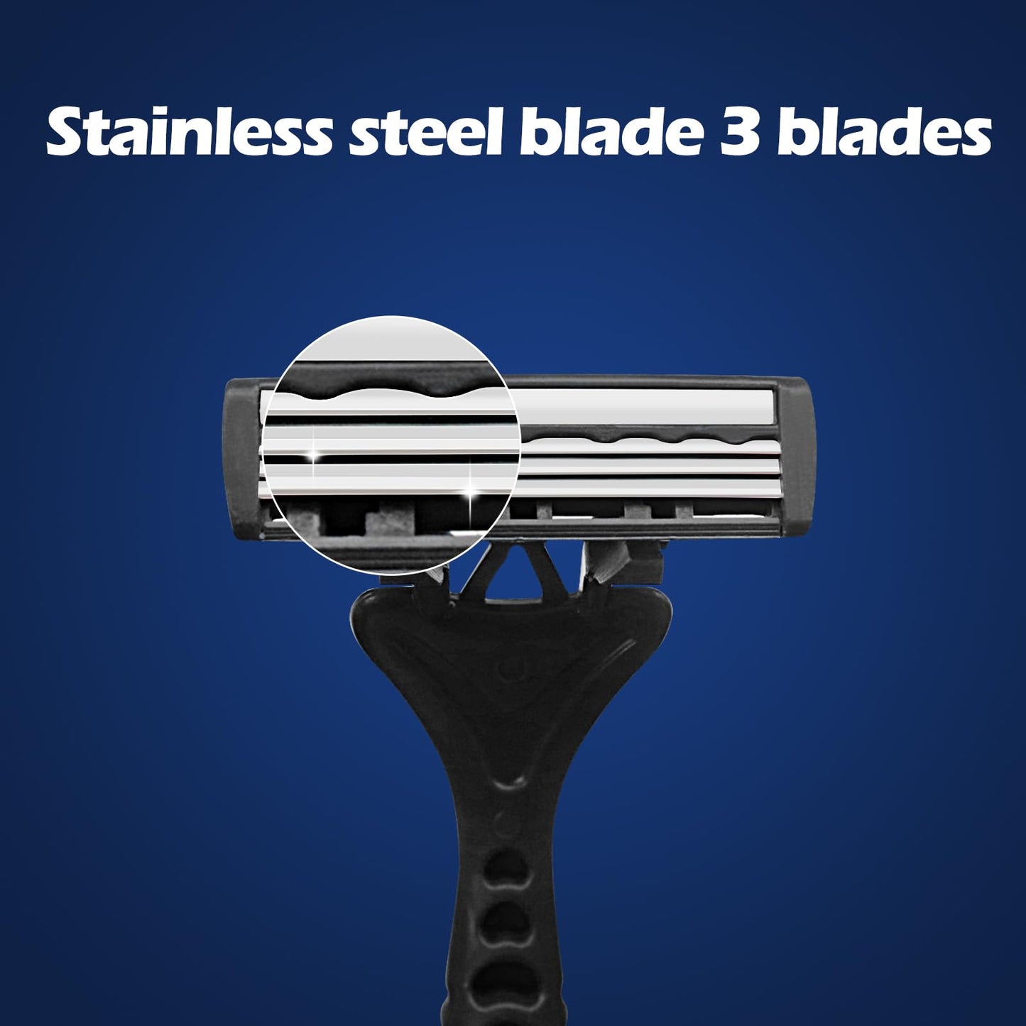 3 Blade Disposable Razors,Three Triple Stainless Steel Blade Individually Wrapped Razors Bulk,Manual Washable Razor with Clear Safety Cap Beauty and Personal Care Ttarxug